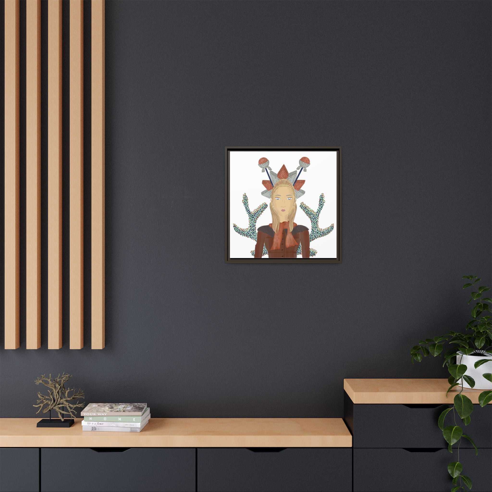 No.30 Girl with the Bling Sculpture Framed Canvas Art Print