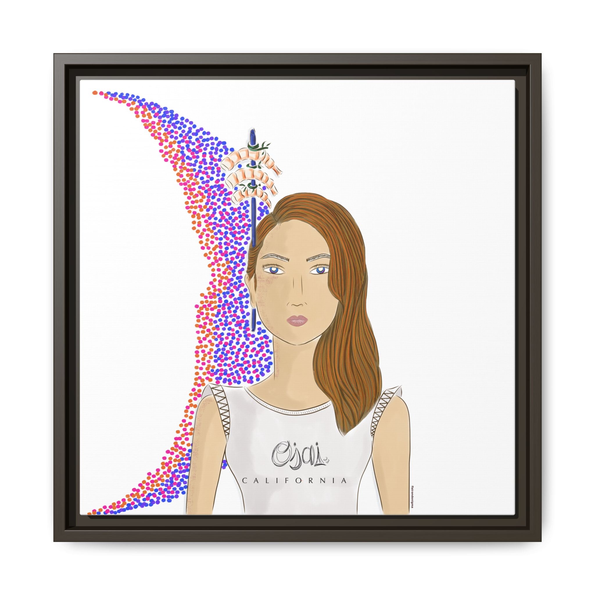 No.10 Girl with the Shrimps Framed Canvas Art Print