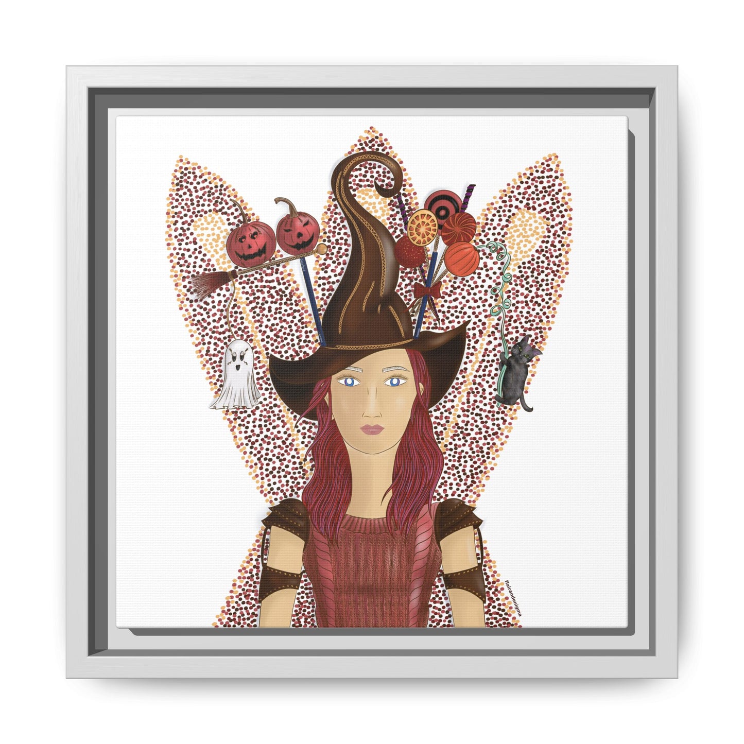 No.46 Girl with the Witch's Hat Framed Canvas Art Print