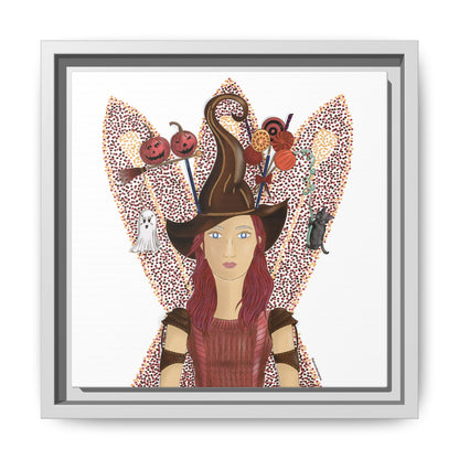 No.46 Girl with the Witch's Hat Framed Canvas Art Print
