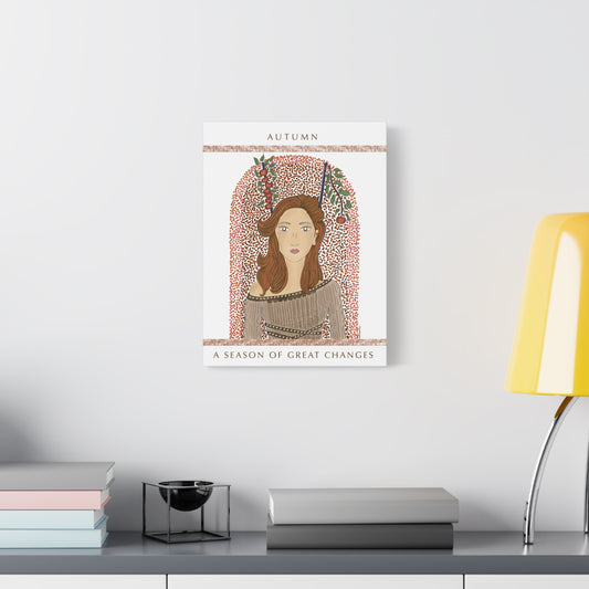 No.44 Girl with the Autumn Apples Canvas Art Print