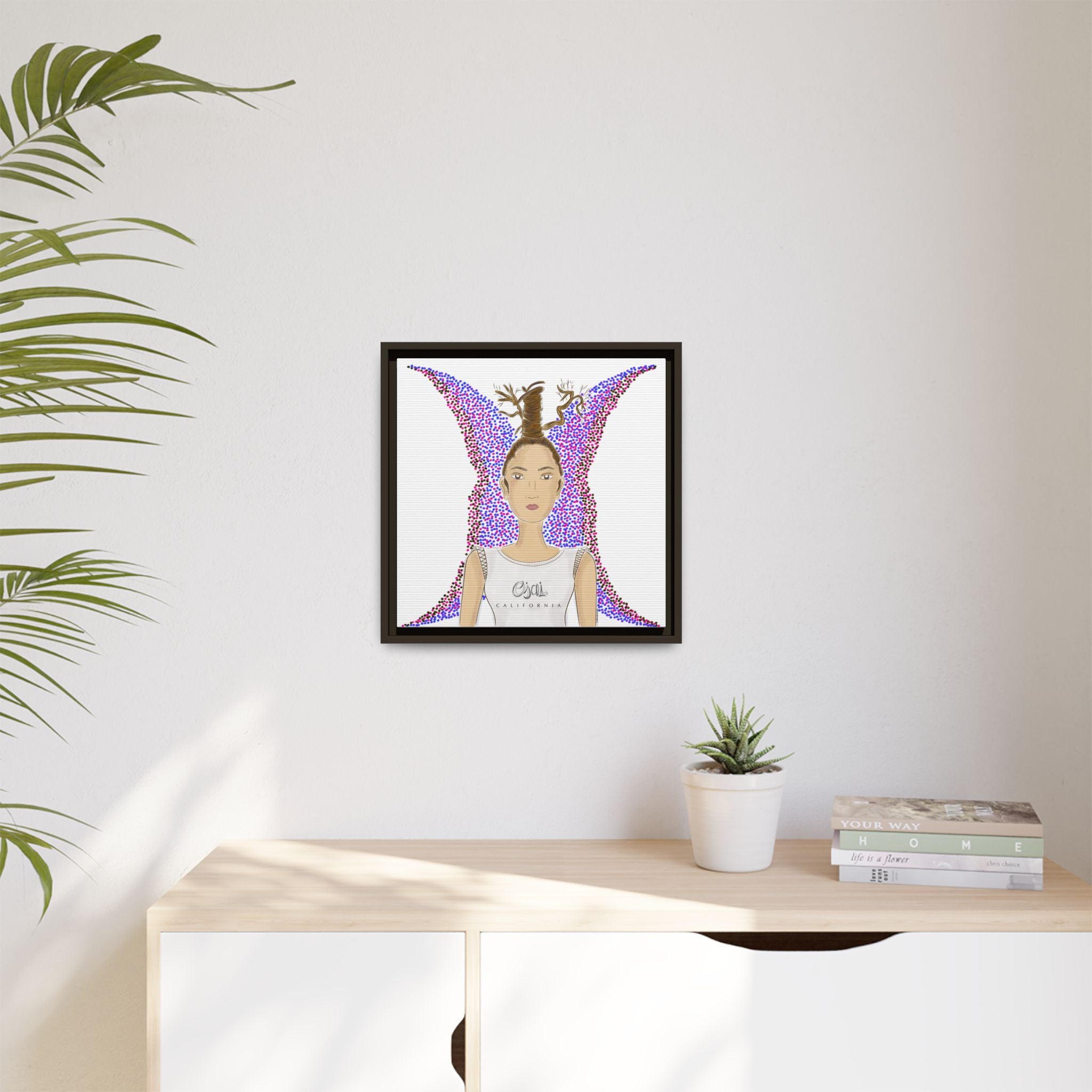 No.9 Girl with the Oak Tree Branches Framed Canvas Art Print