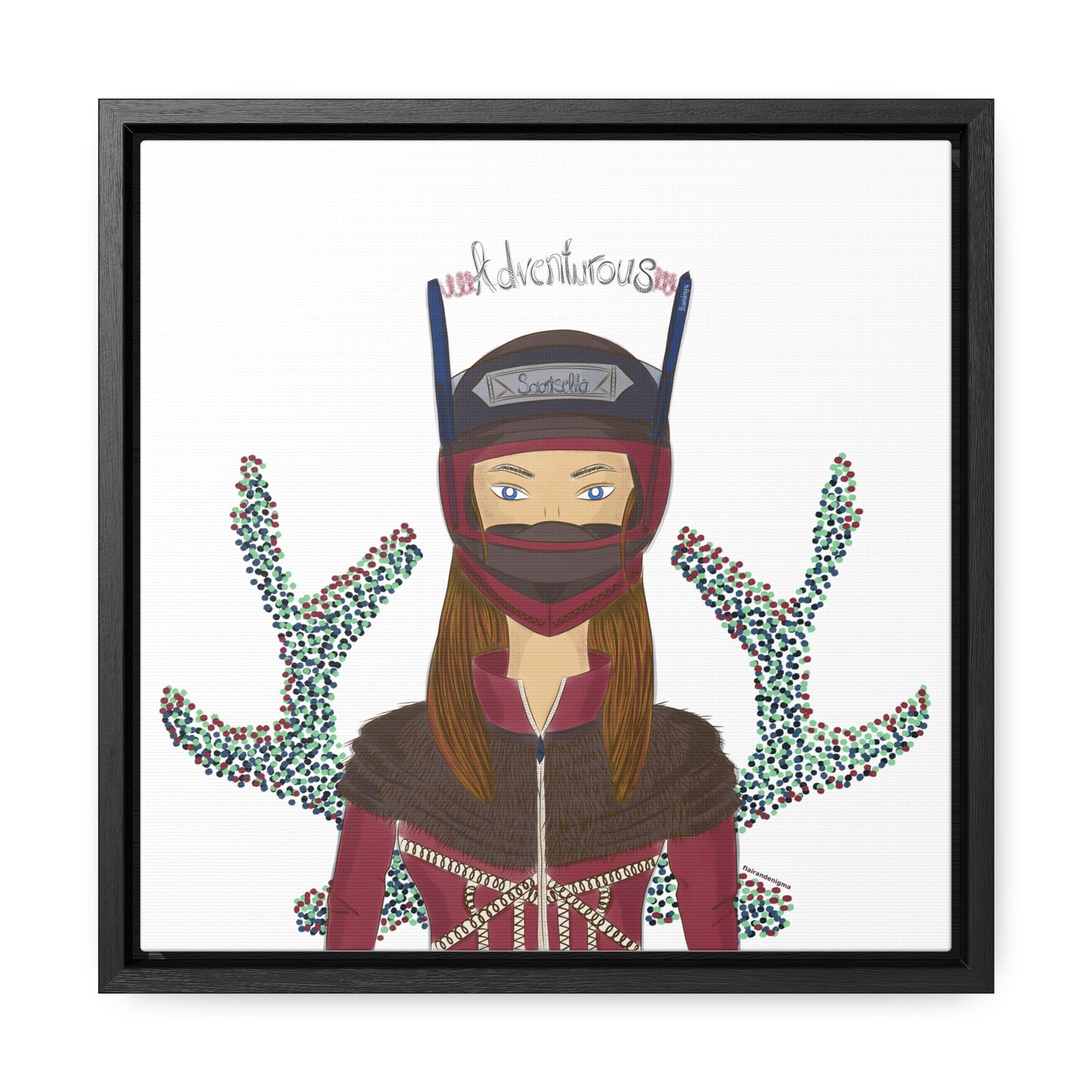 No.21 Girl with the Adventurous Helmet Framed Canvas Art Print