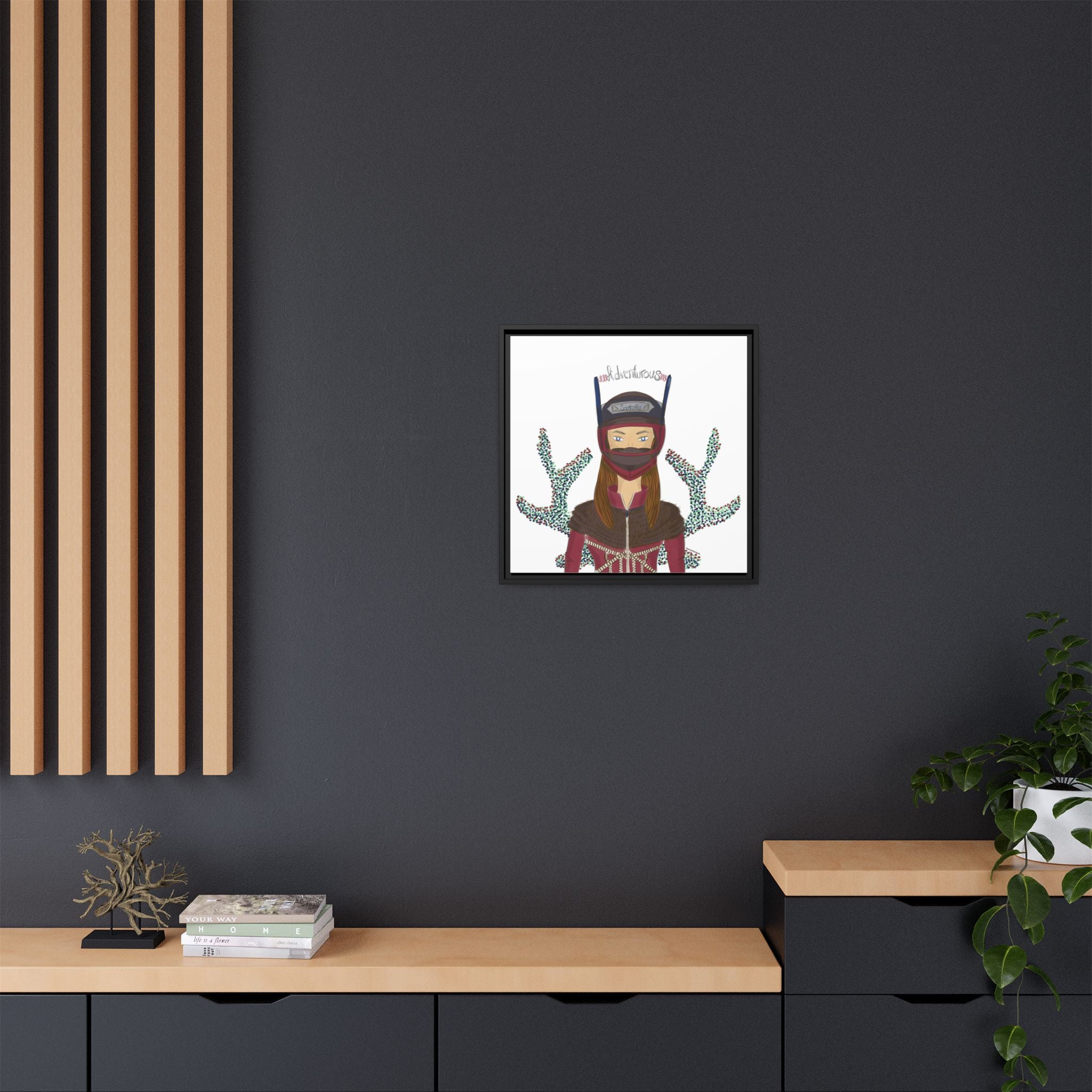 No.21 Girl with the Adventurous Helmet Framed Canvas Art Print