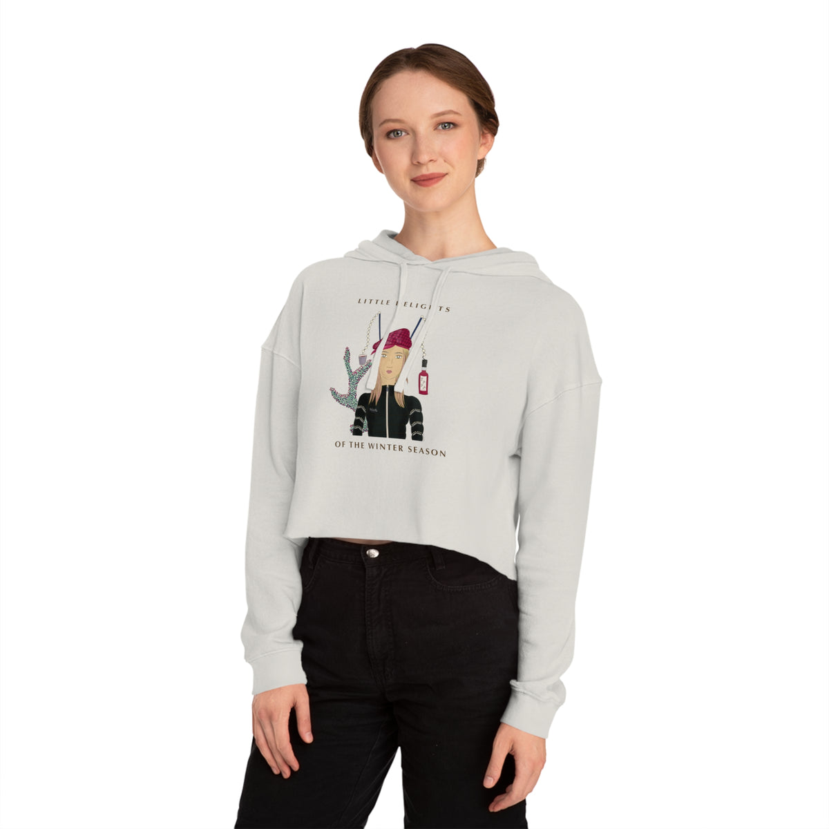 Strawberry Mulled Wine Cropped Hoodie