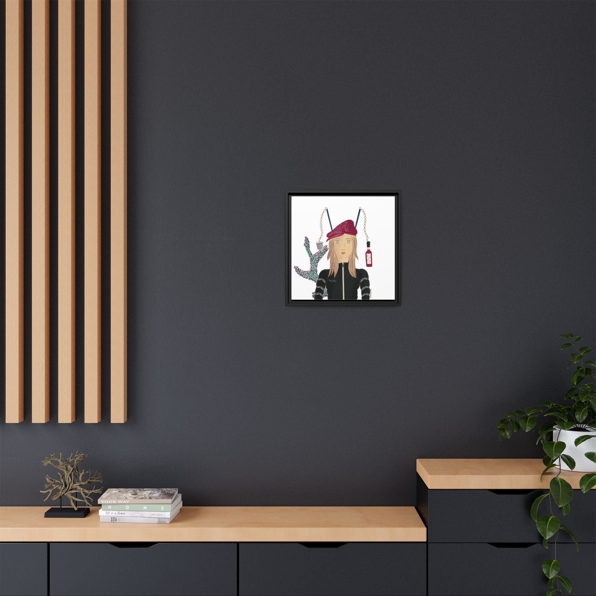 No.34 Girl with the Strawberry Mulled Wine Framed Canvas Art Print
