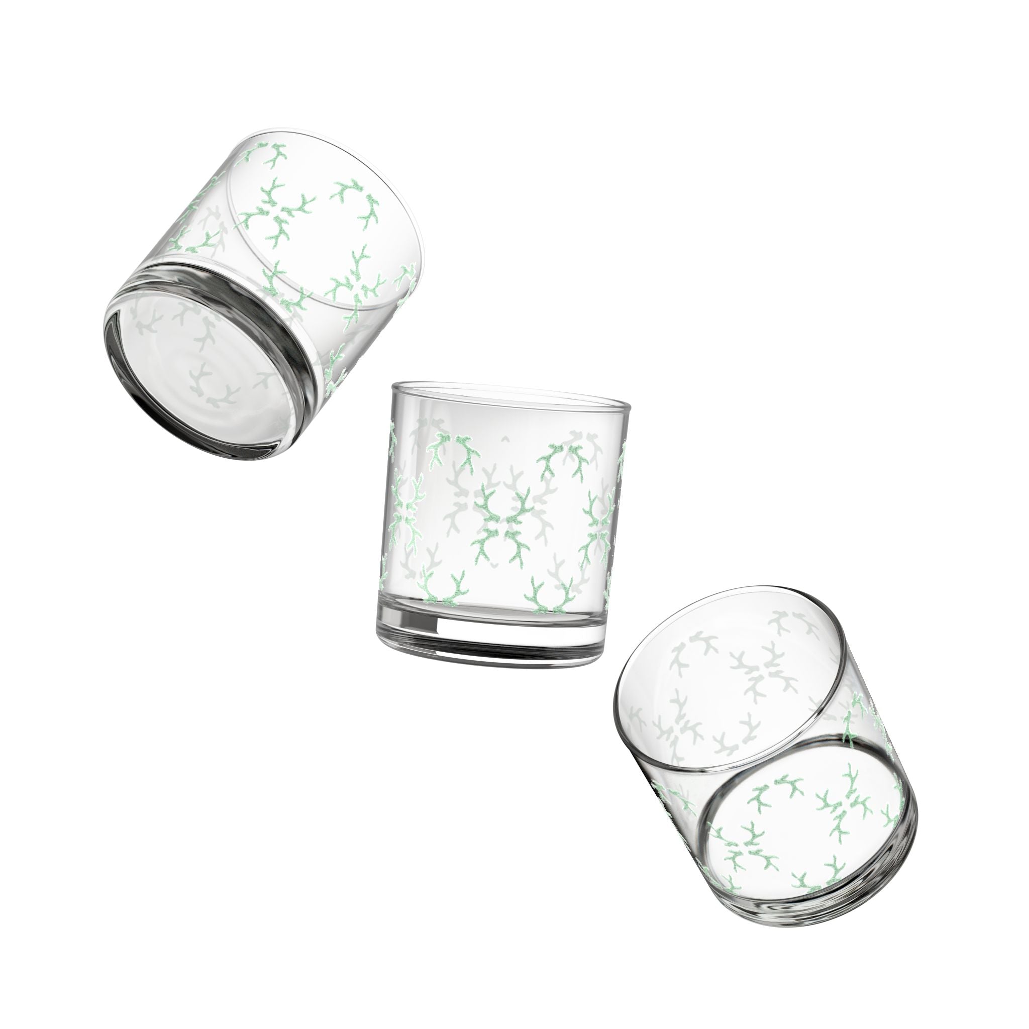 Green Antlers Drinking Glass