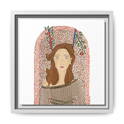No.44 Girl with the Autumn Apples Framed Canvas Art Print