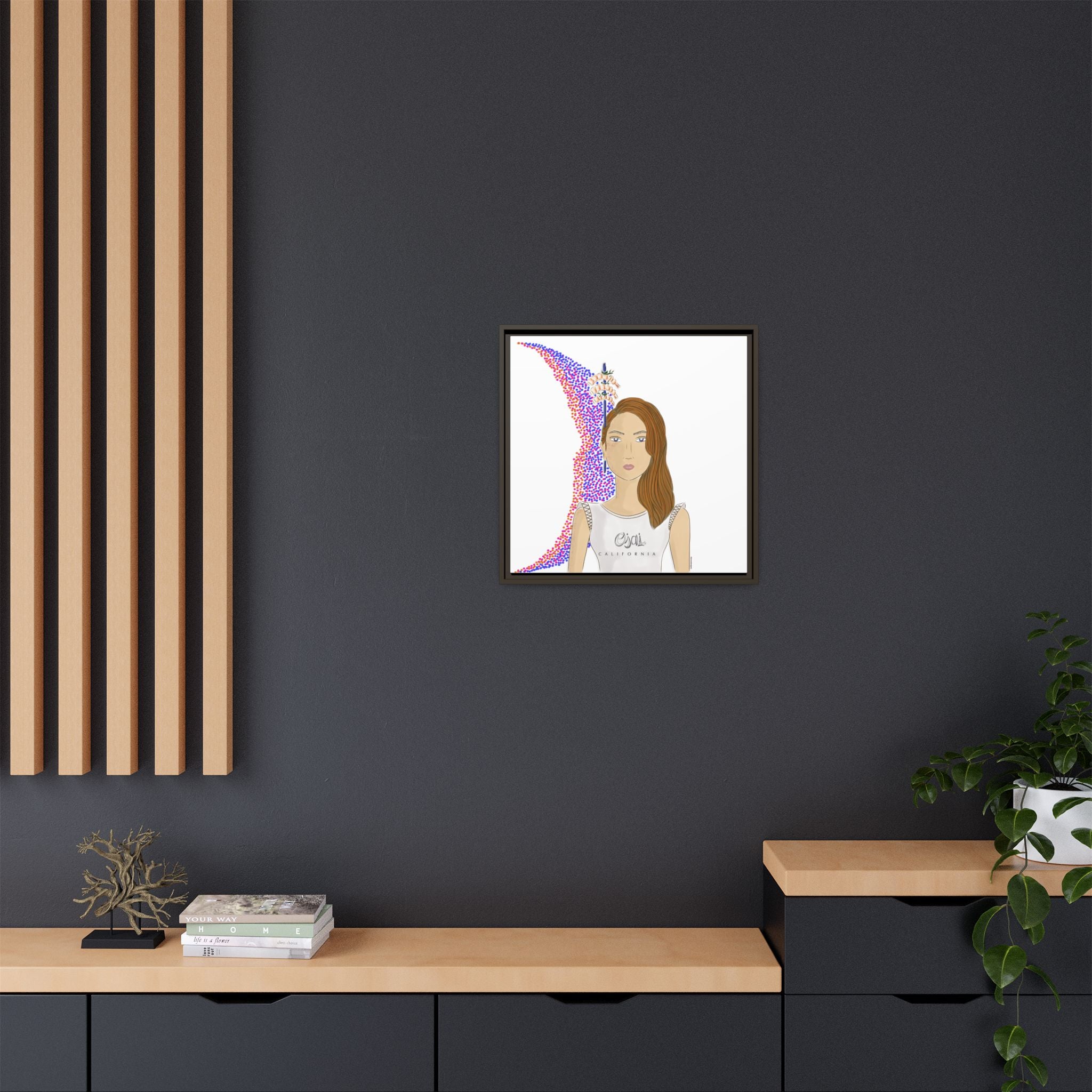 No.10 Girl with the Shrimps Framed Canvas Art Print