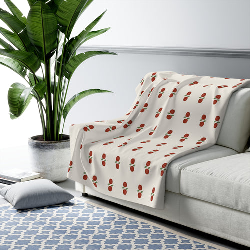Autumn Apples Sherpa Blanket