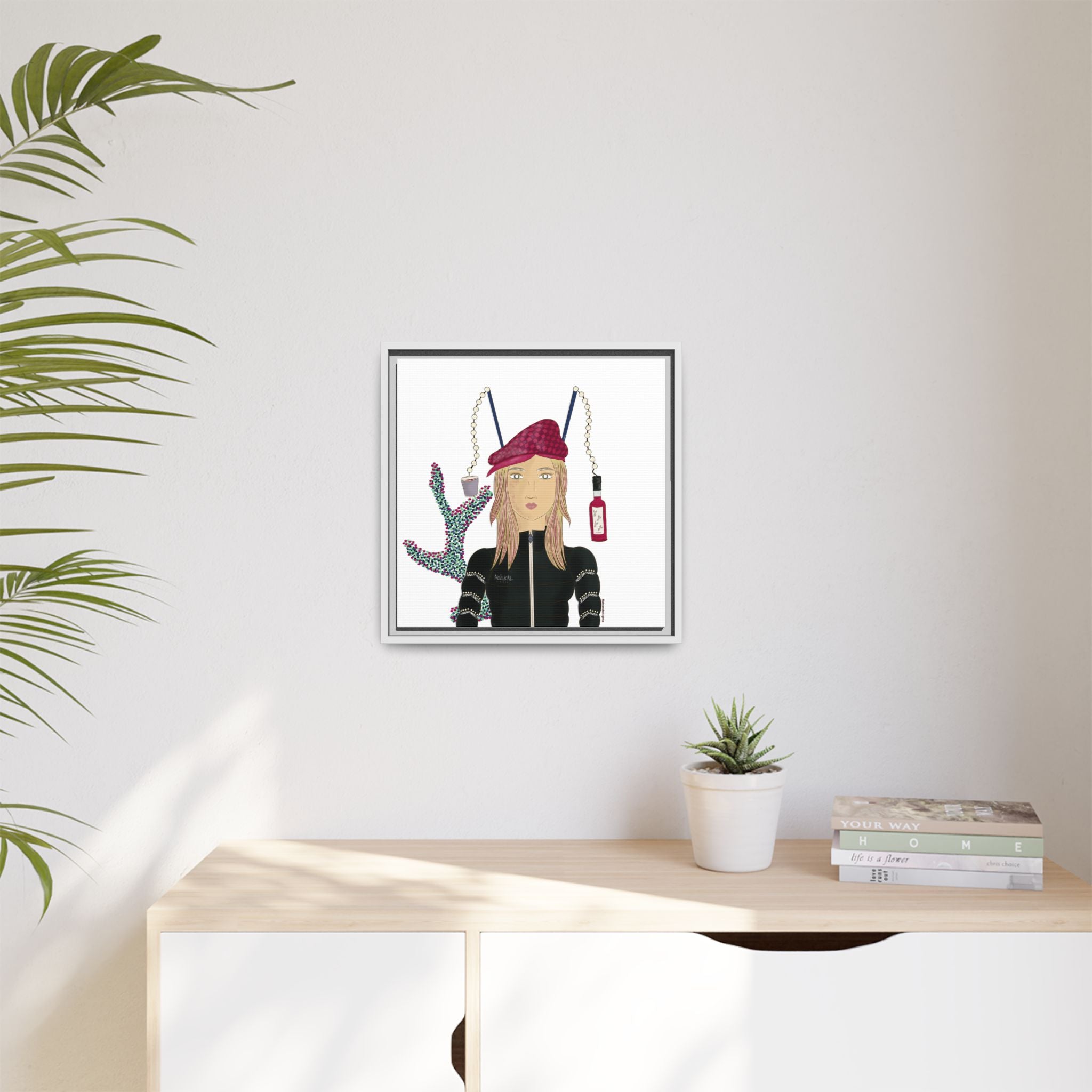 No.34 Girl with the Strawberry Mulled Wine Framed Canvas Art Print