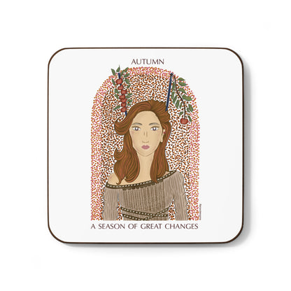 Autumn Apples Hardboard Back Coaster