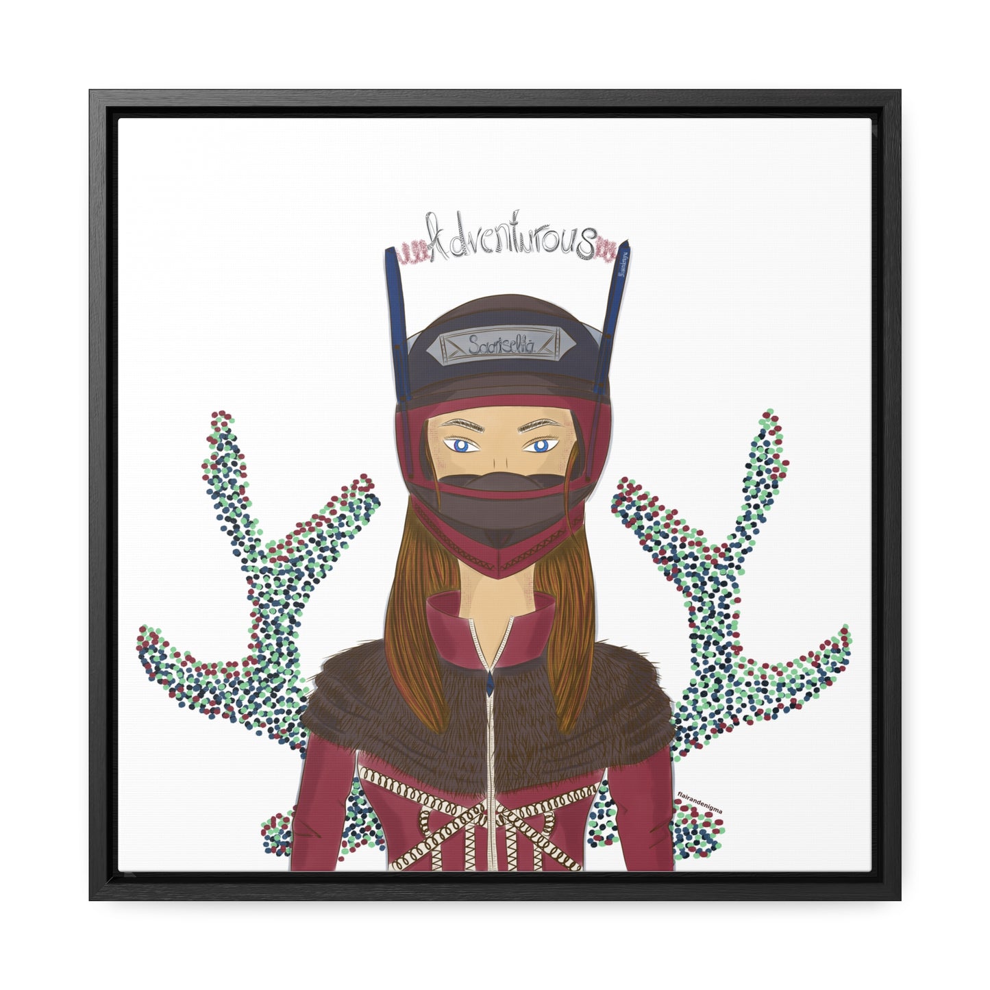 No.21 Girl with the Adventurous Helmet Framed Canvas Art Print