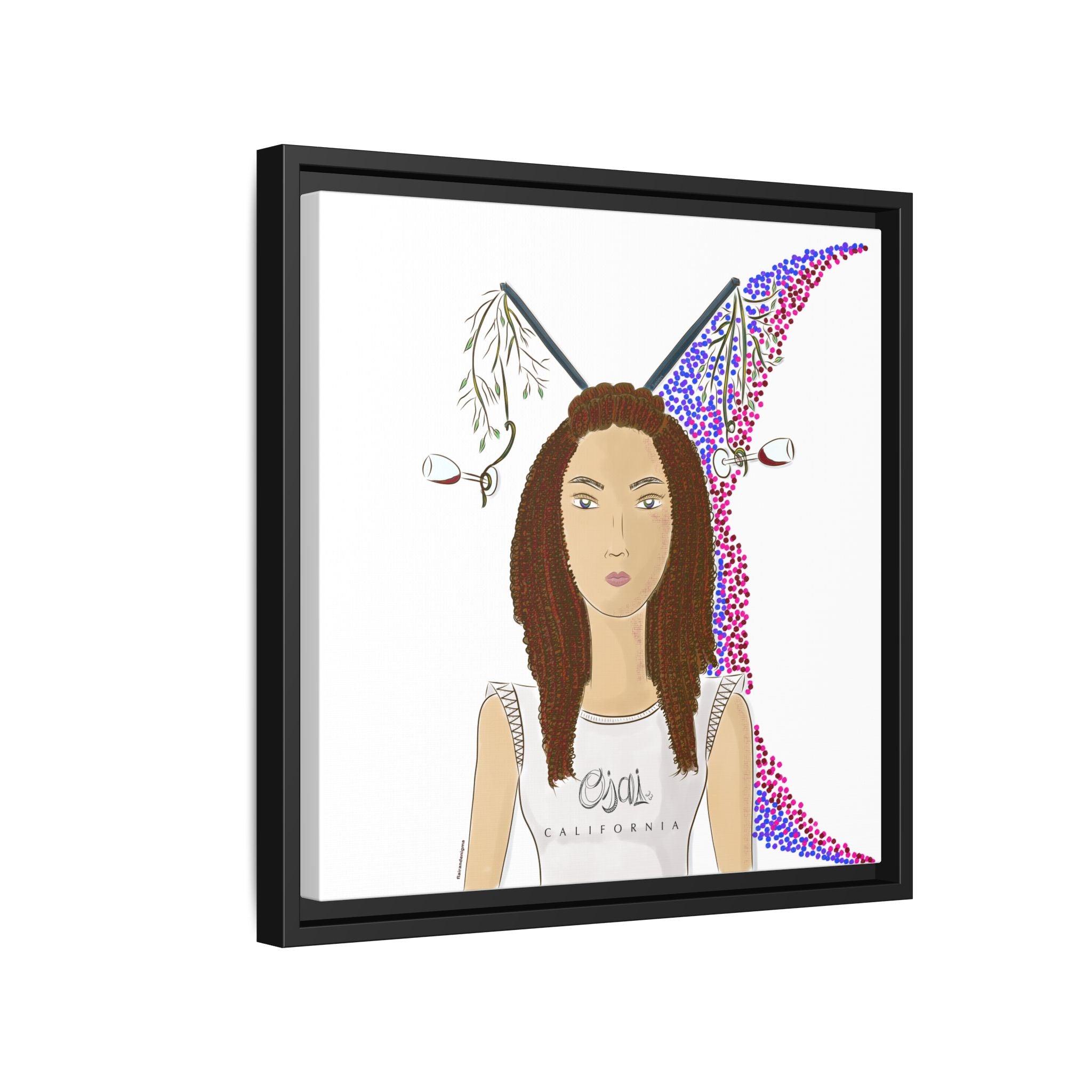 No.5 Girl with the Red Wine Glasses Framed Canvas Art Print