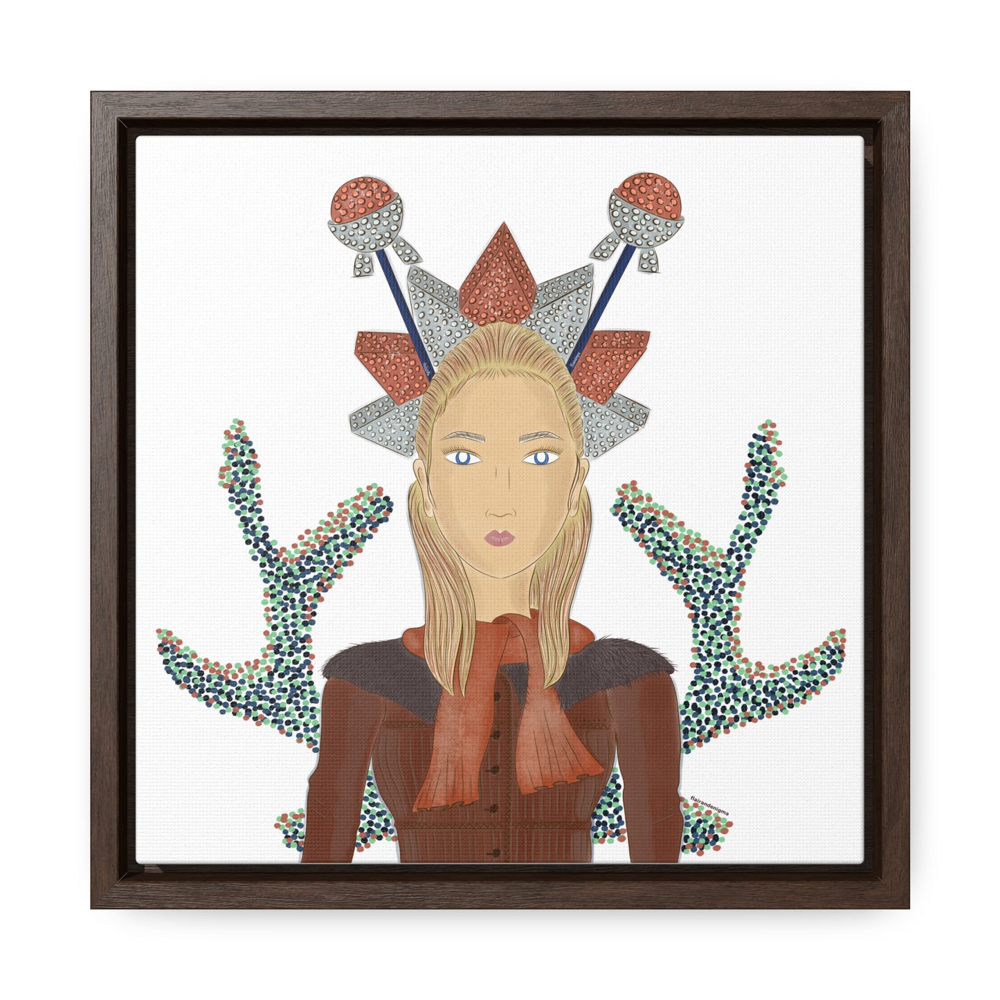 No.30 Girl with the Bling Sculpture Framed Canvas Art Print