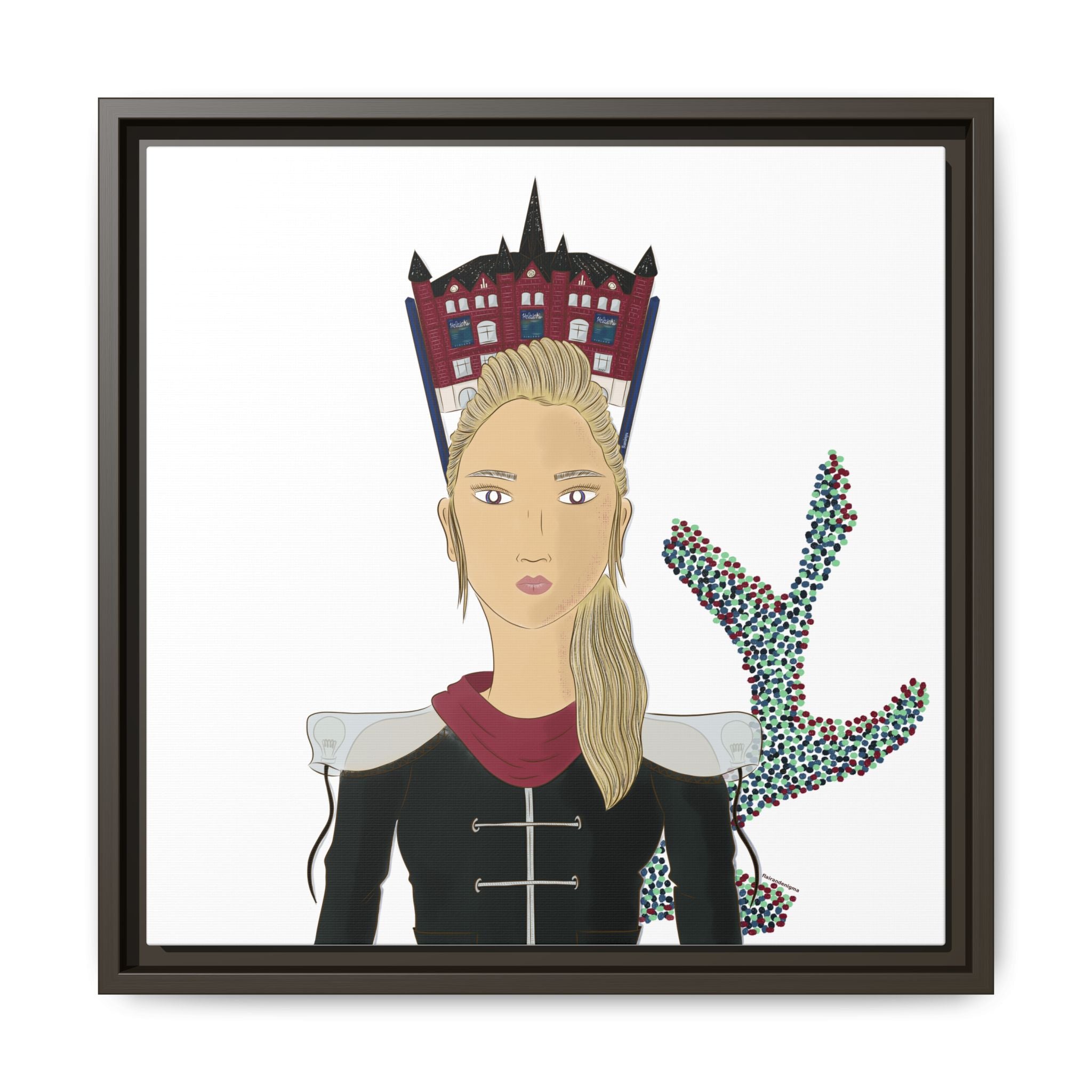 No.32 Girl with the Design Museum Framed Canvas Art Print