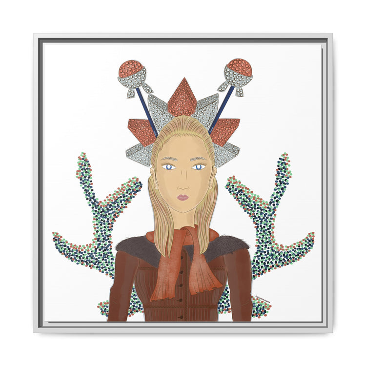 No.30 Girl with the Bling Sculpture Framed Canvas Art Print