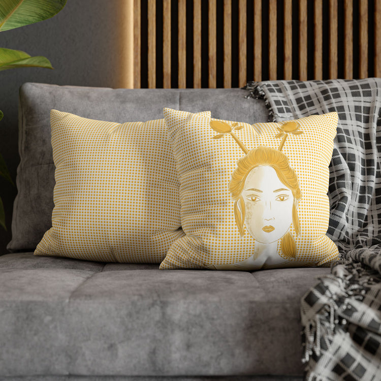 Lemons Suede Square Pillow Cover