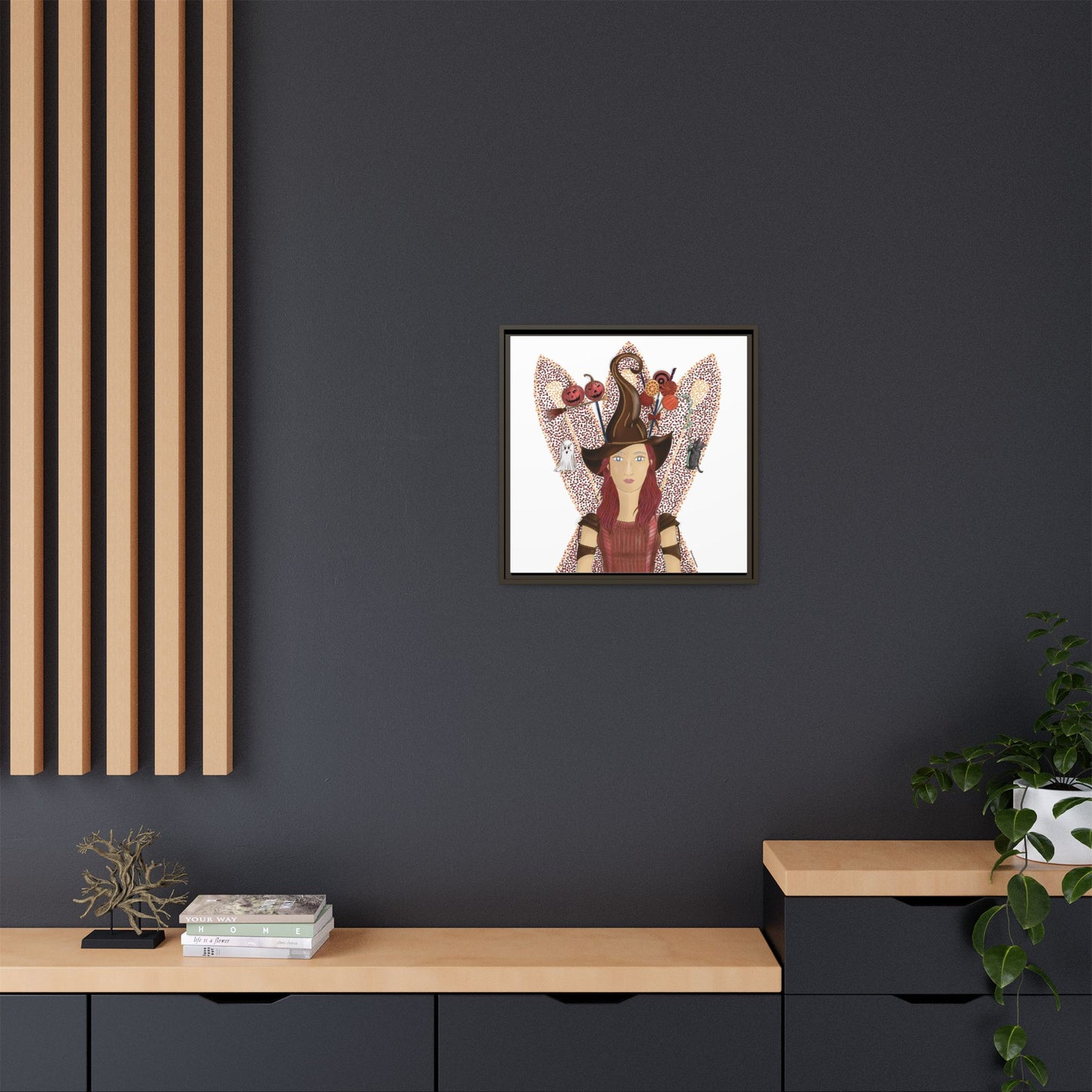No.46 Girl with the Witch's Hat Framed Canvas Art Print