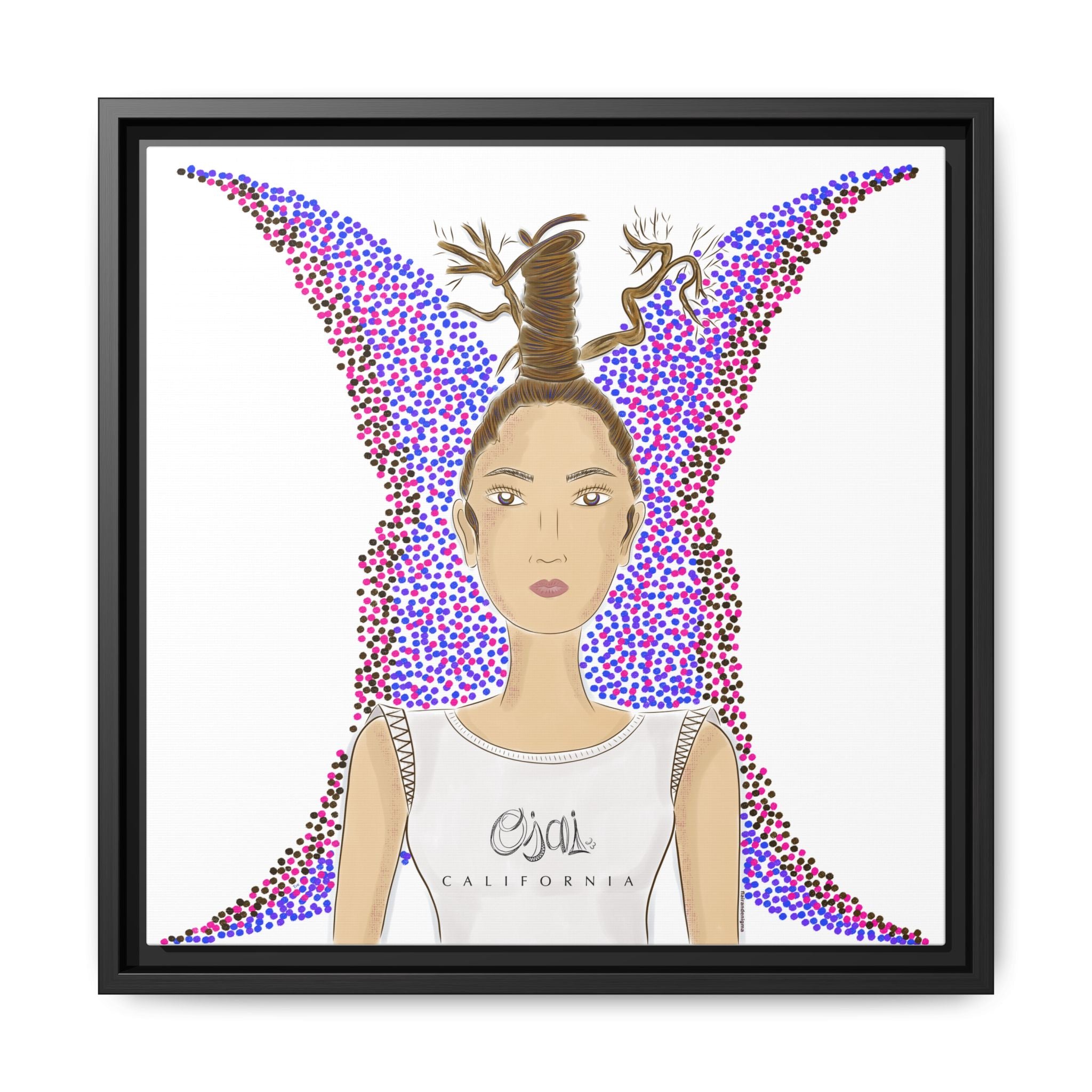 No.9 Girl with the Oak Tree Branches Framed Canvas Art Print