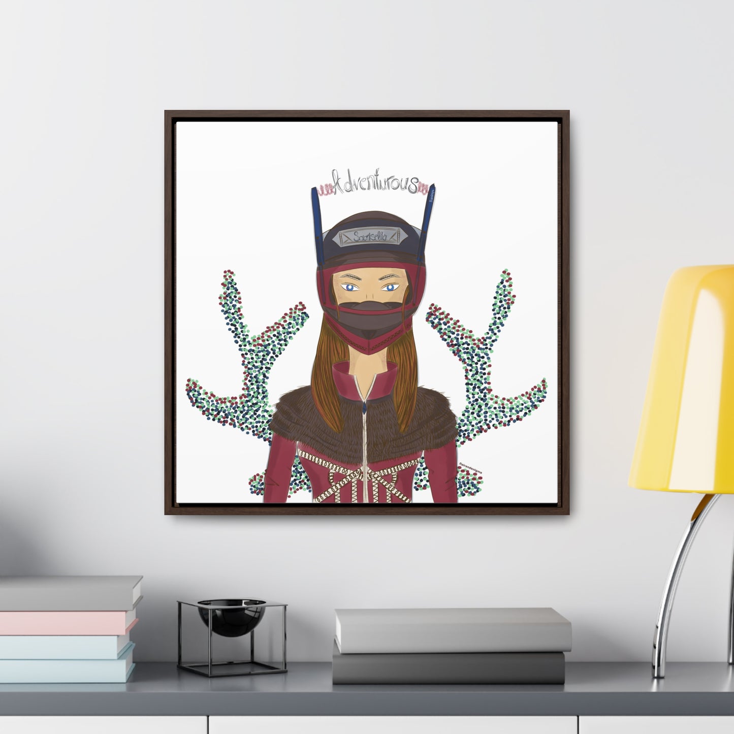 No.21 Girl with the Adventurous Helmet Framed Canvas Art Print