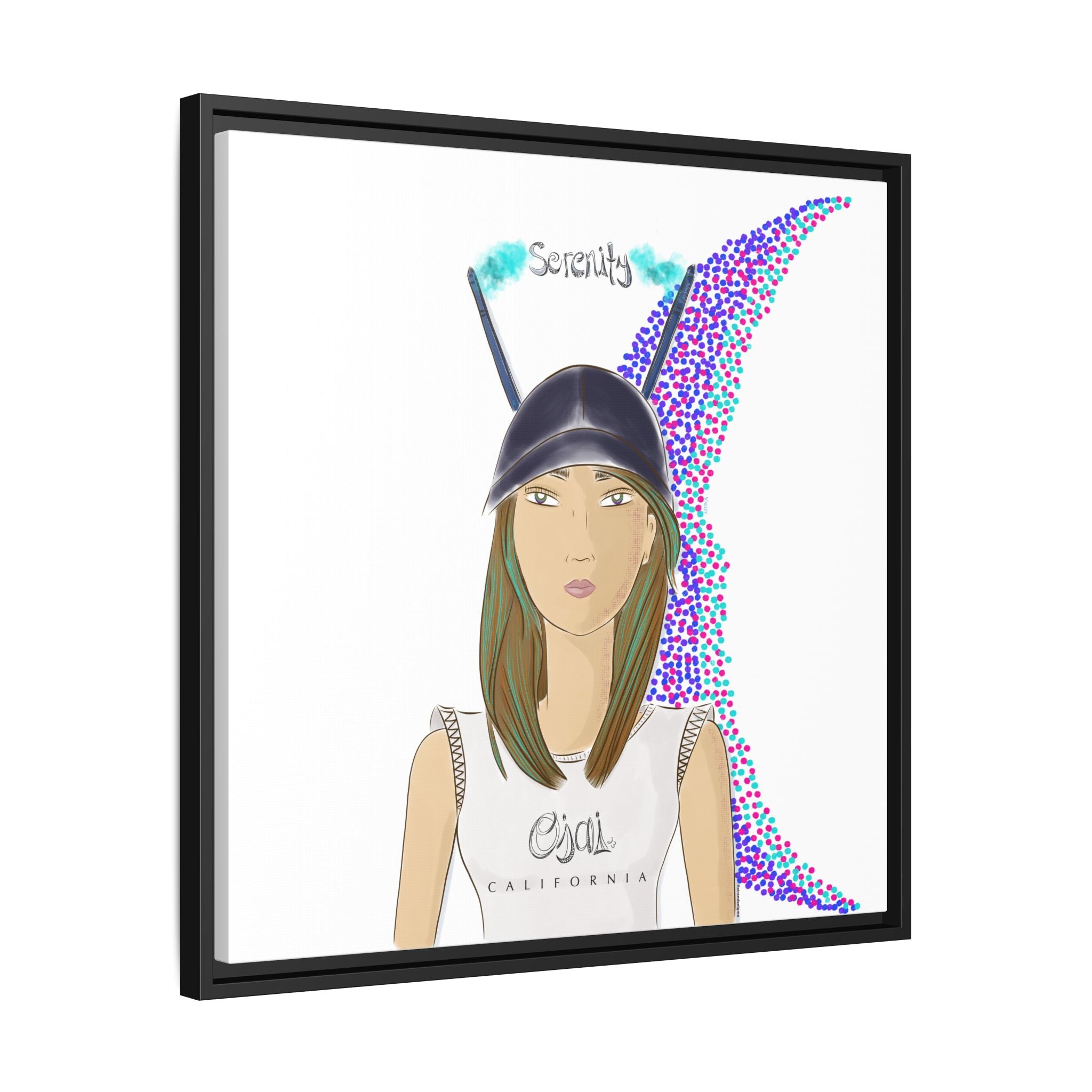 No.2 Girl with the Serenity Cap Framed Canvas Art Print