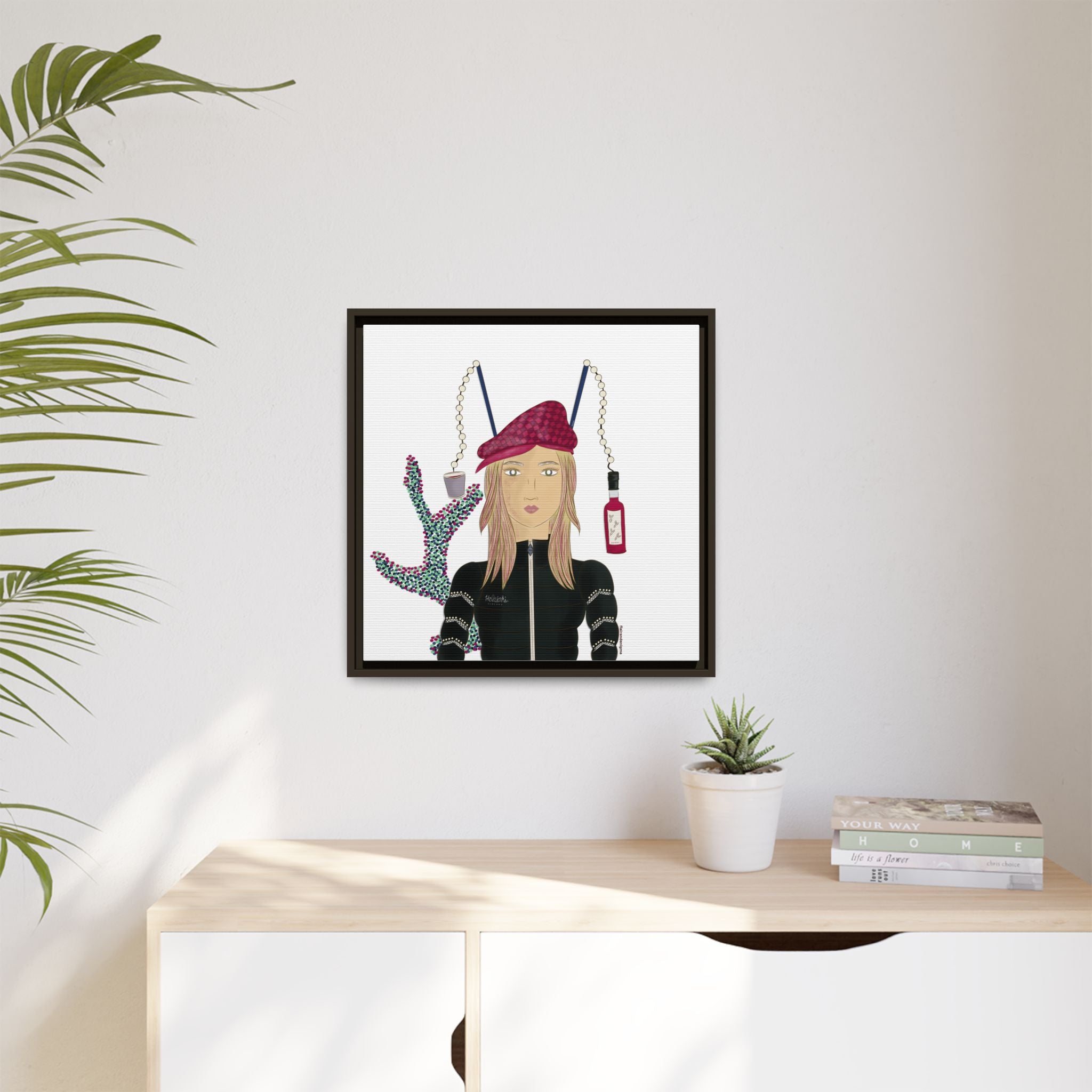 No.34 Girl with the Strawberry Mulled Wine Framed Canvas Art Print