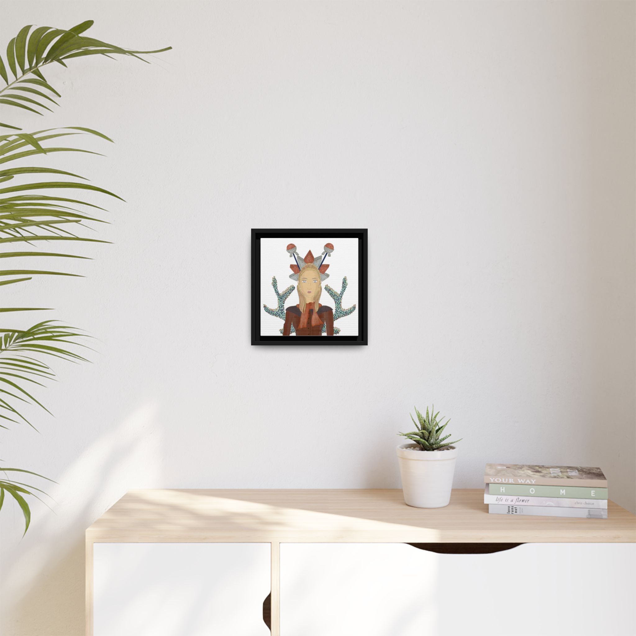 No.30 Girl with the Bling Sculpture Framed Canvas Art Print