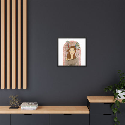 No.44 Girl with the Autumn Apples Framed Canvas Art Print