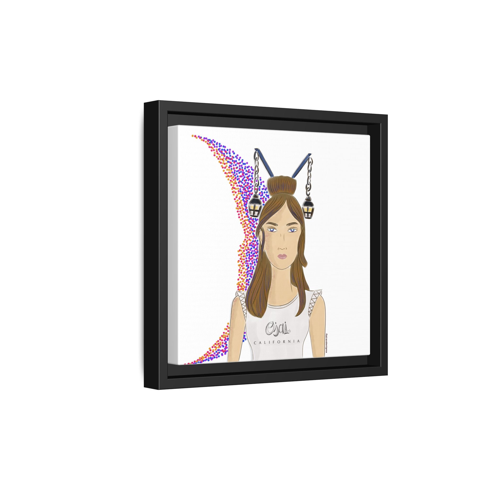 No.1 Girl with the Lanterns Framed Canvas Art Print