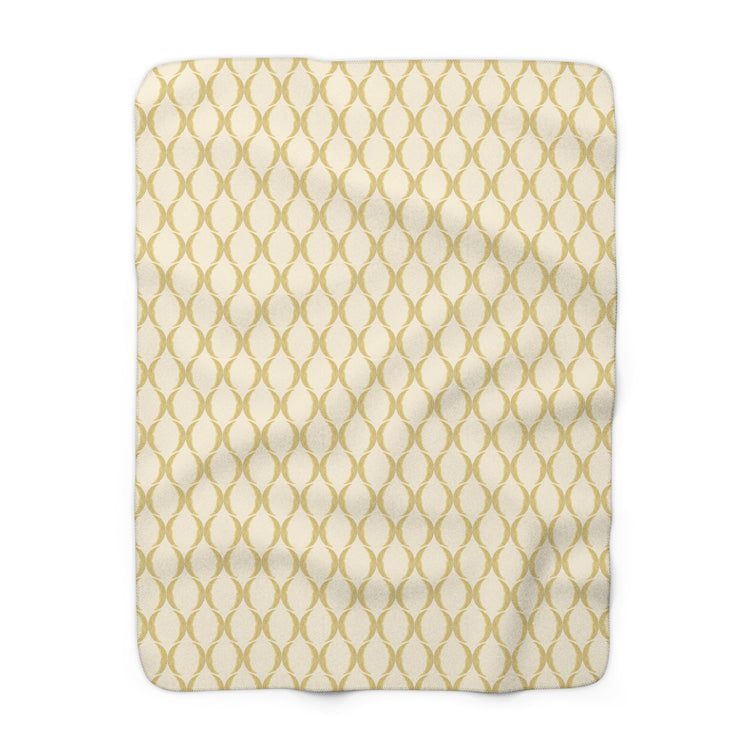Yellow Crescent Moon Sherpa Blanket