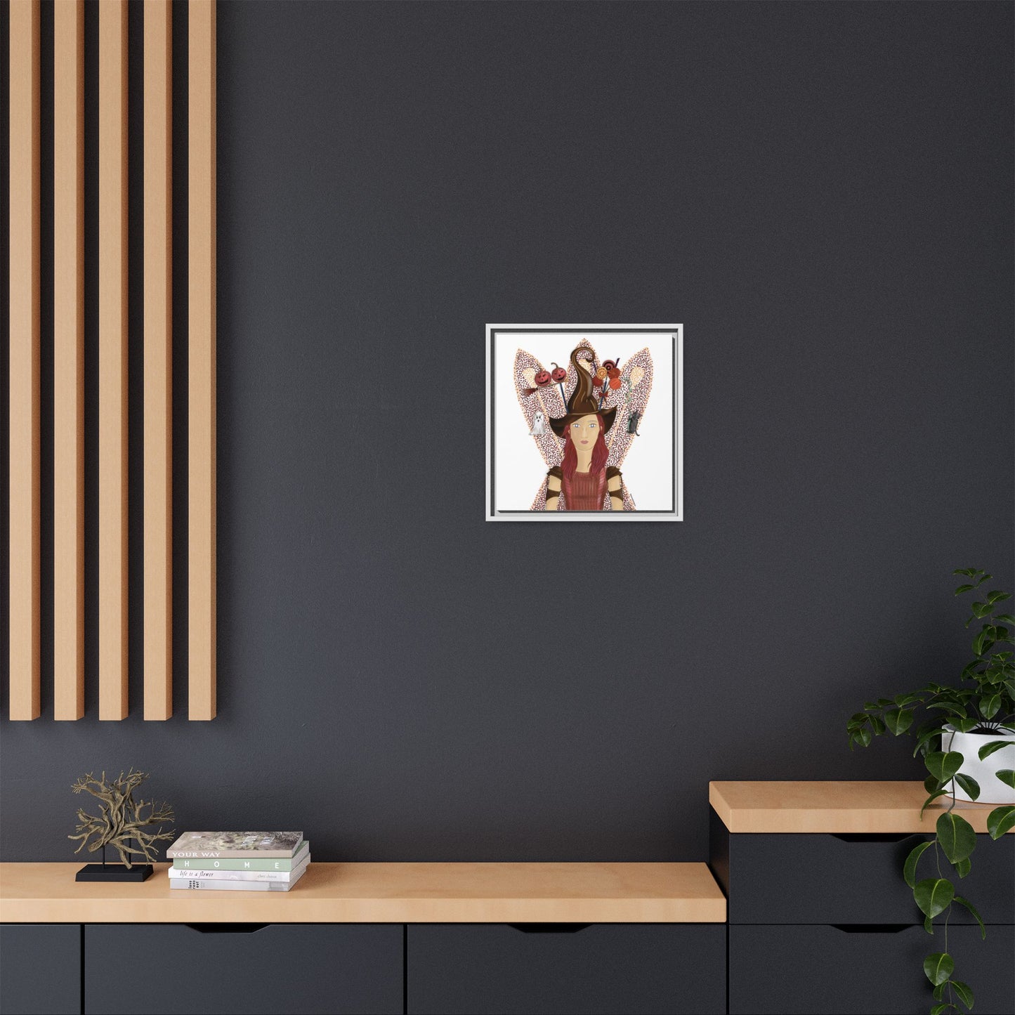 No.46 Girl with the Witch's Hat Framed Canvas Art Print