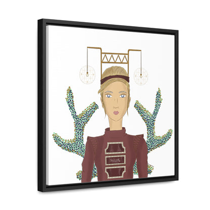 No.36 Girl with the Bar Lights Framed Canvas Art Print