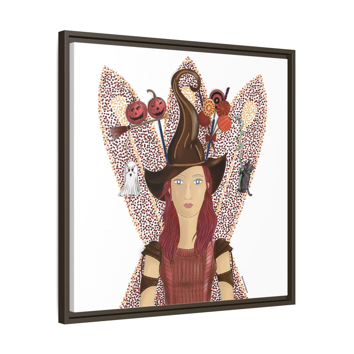 No.46 Girl with the Witch's Hat Framed Canvas Art Print