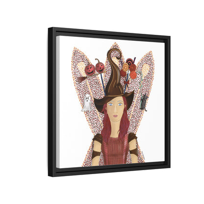 No.46 Girl with the Witch's Hat Framed Canvas Art Print