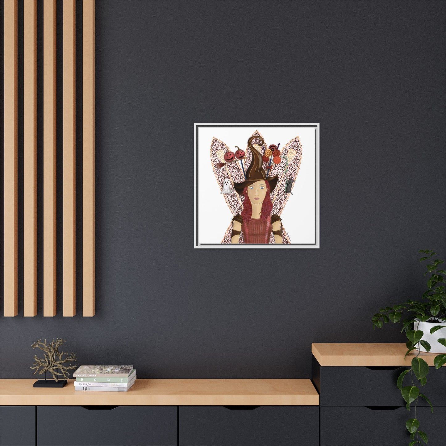 No.46 Girl with the Witch's Hat Framed Canvas Art Print