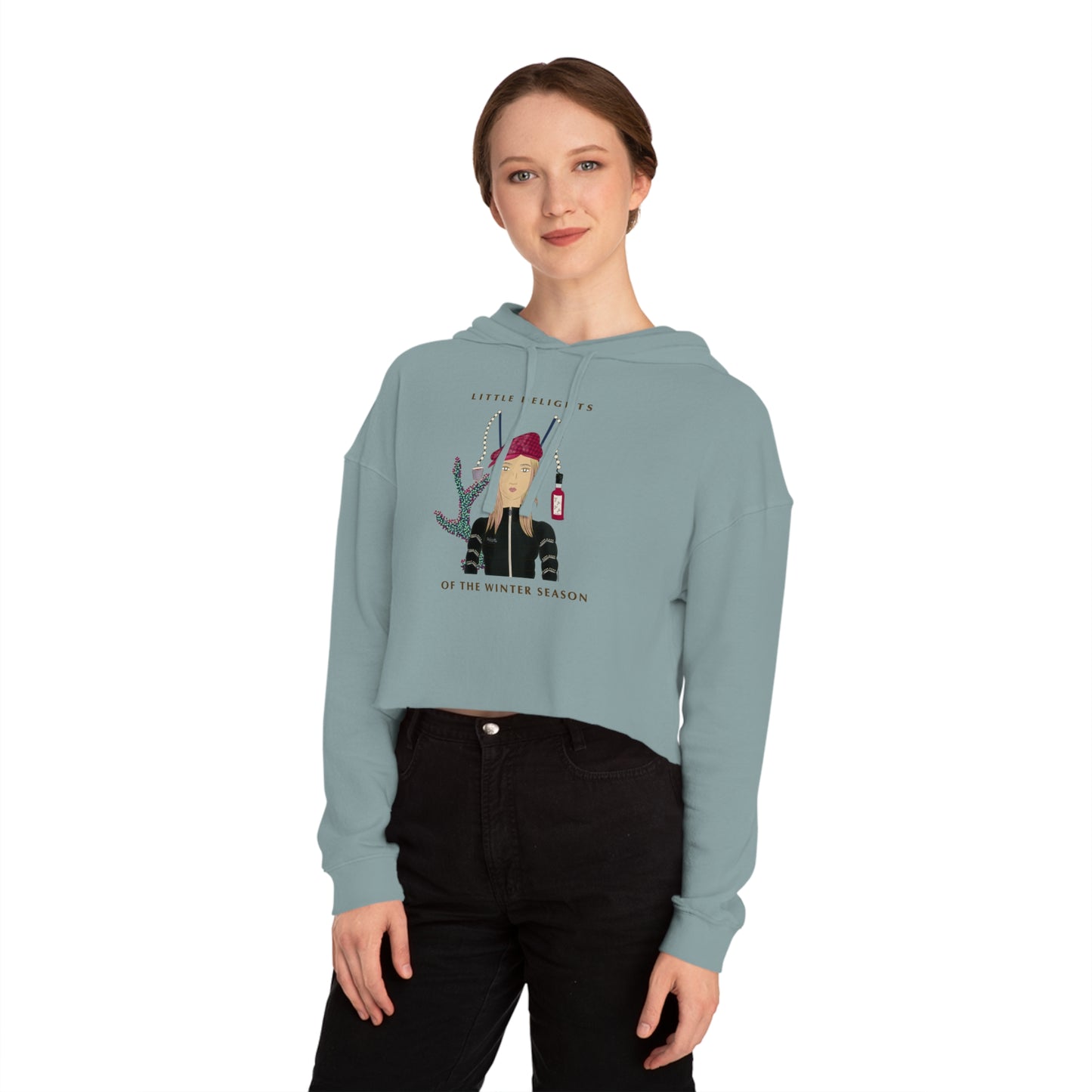 Strawberry Mulled Wine Cropped Hoodie