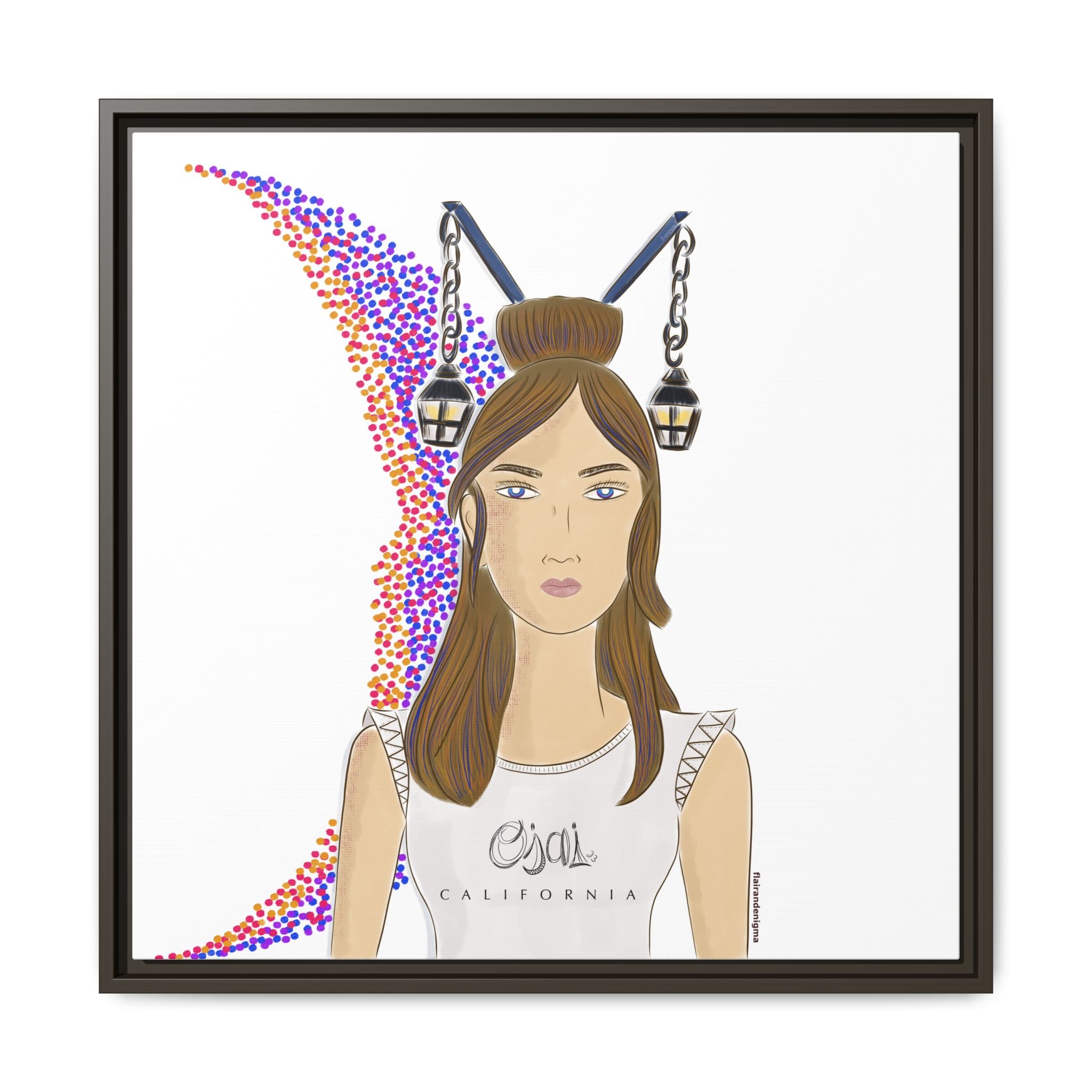 No.1 Girl with the Lanterns Framed Canvas Art Print