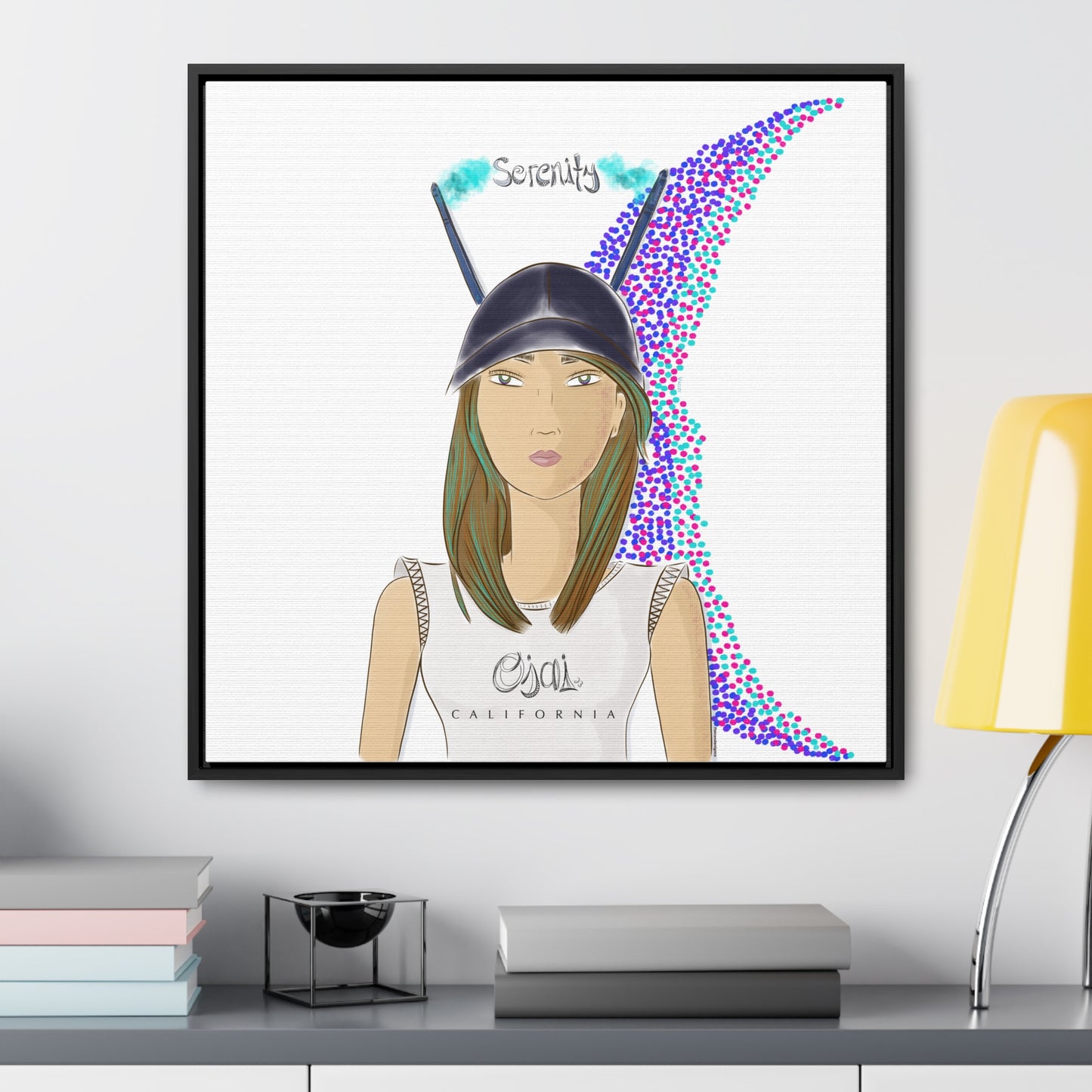 No.2 Girl with the Serenity Cap Framed Canvas Art Print