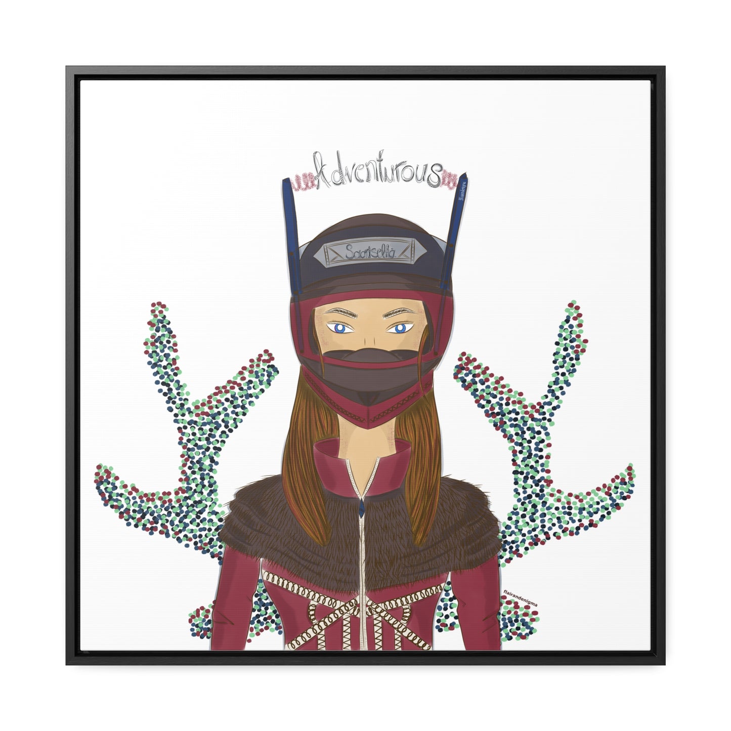 No.21 Girl with the Adventurous Helmet Framed Canvas Art Print