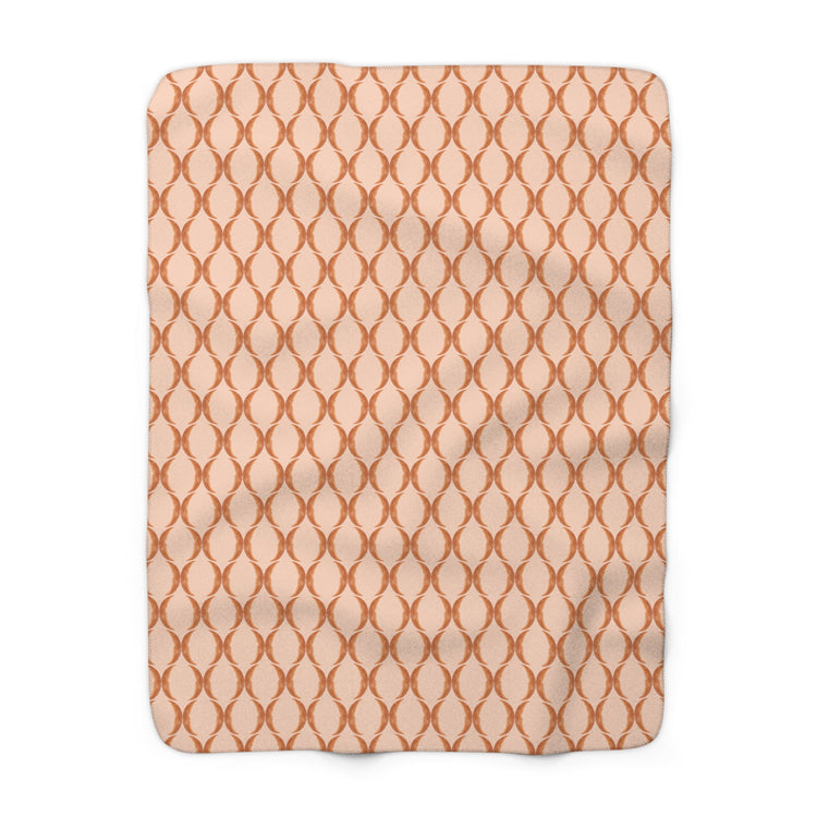 Orange Crescent Moon Sherpa Blanket