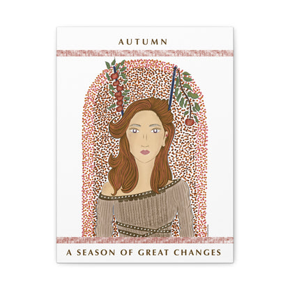No.44 Girl with the Autumn Apples Canvas Art Print
