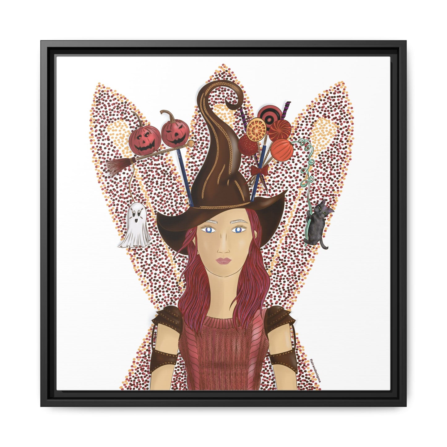 No.46 Girl with the Witch's Hat Framed Canvas Art Print