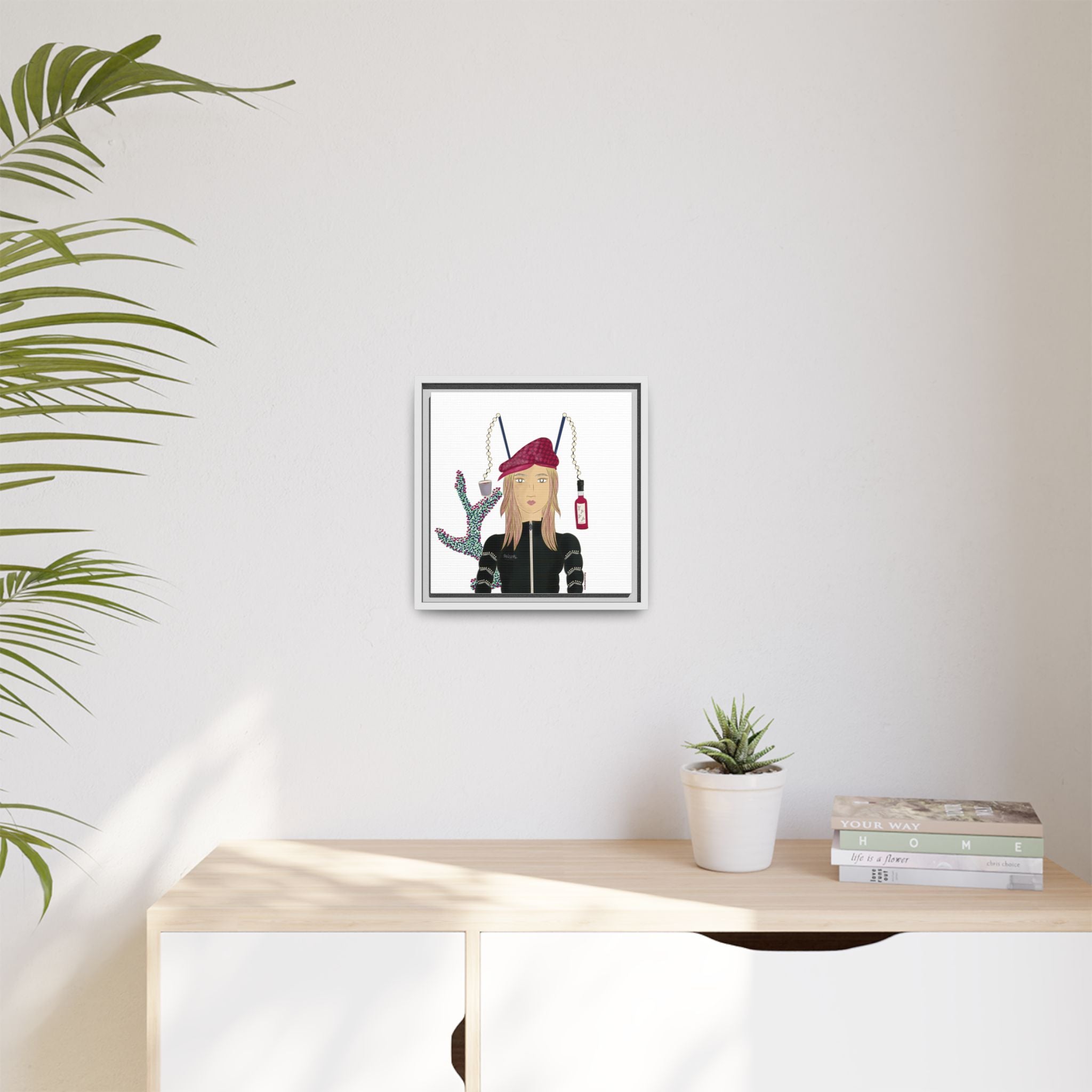 No.34 Girl with the Strawberry Mulled Wine Framed Canvas Art Print