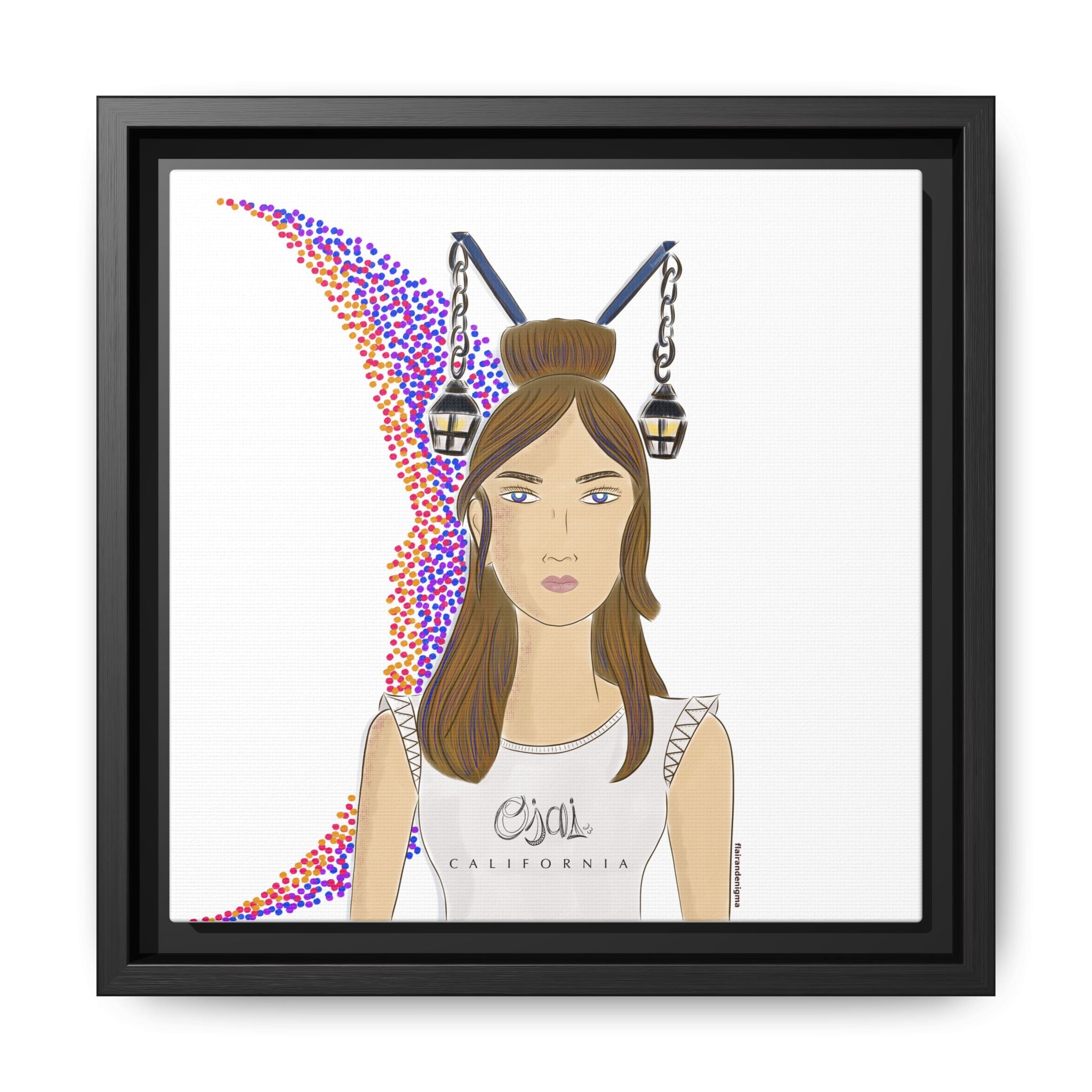 No.1 Girl with the Lanterns Framed Canvas Art Print