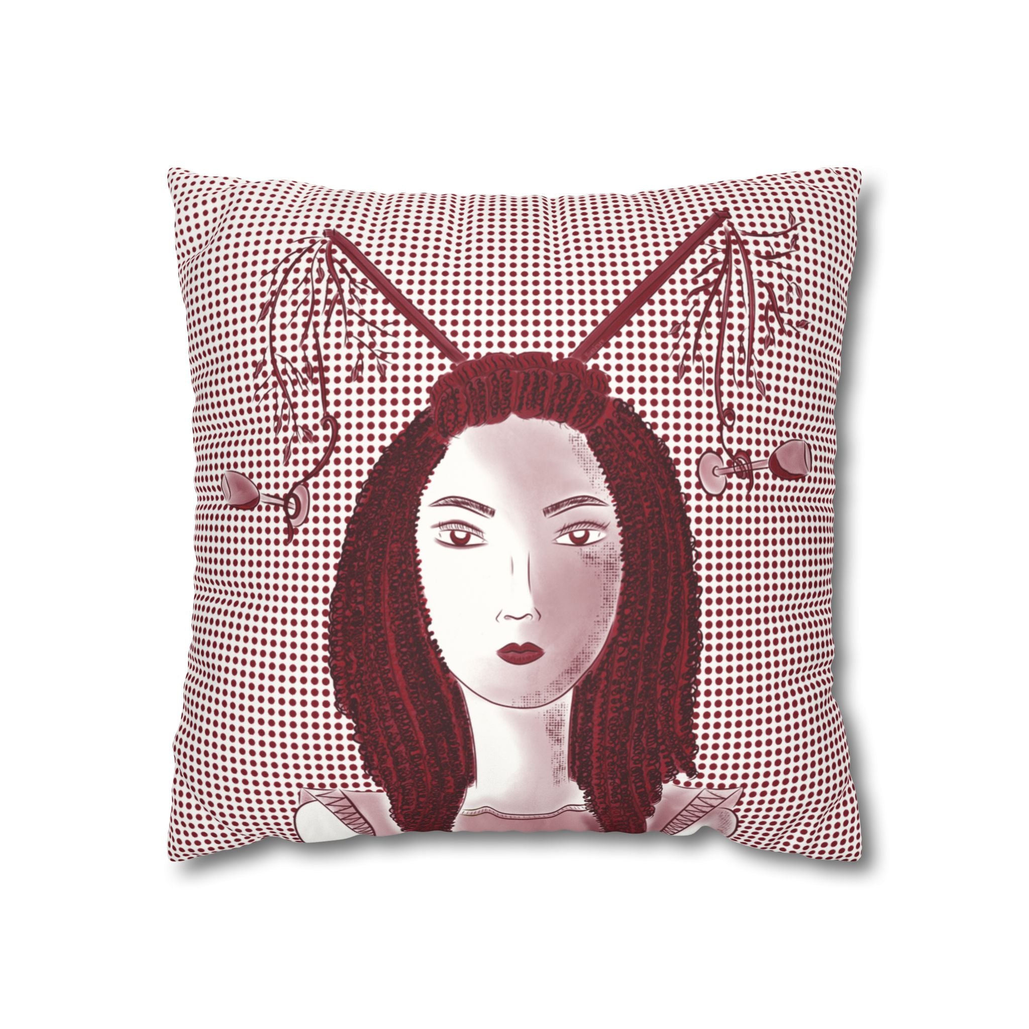 Red Wine Glasses Suede Square Pillow Cover