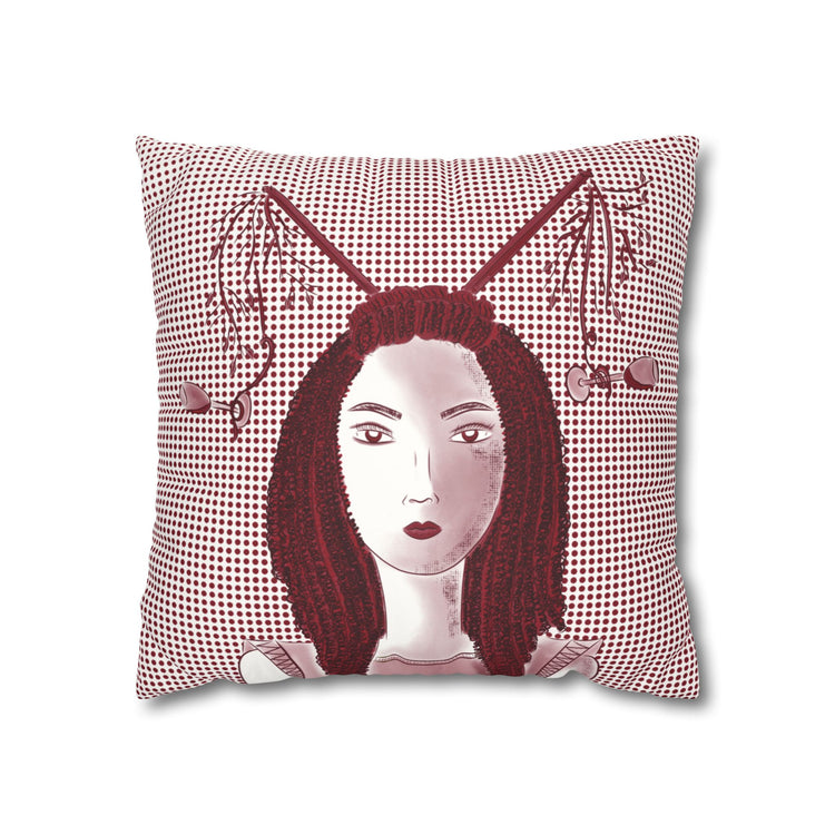 Red Wine Glasses Suede Square Pillow Cover
