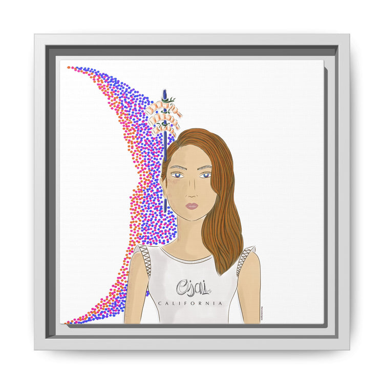 No.10 Girl with the Shrimps Framed Canvas Art Print