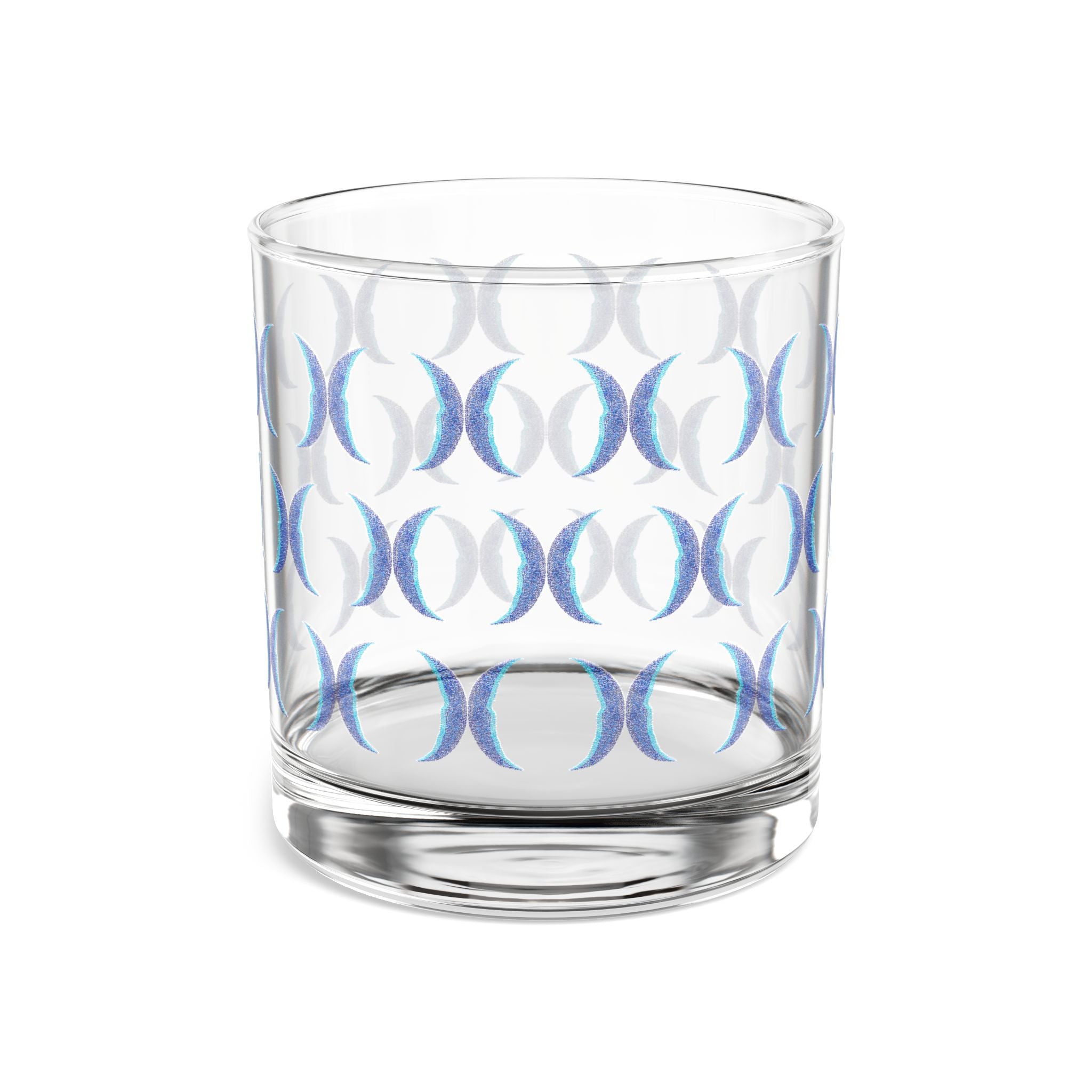 Blue Crescent Moon Drinking Glass