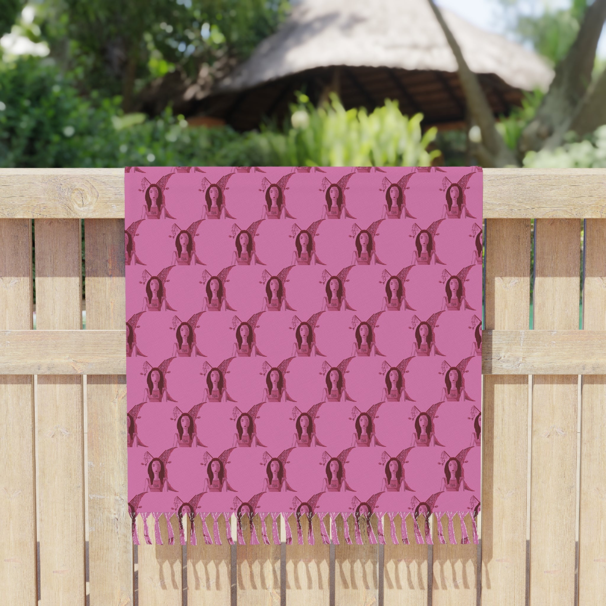 Red Wine Glasses Boho Beach Blanket